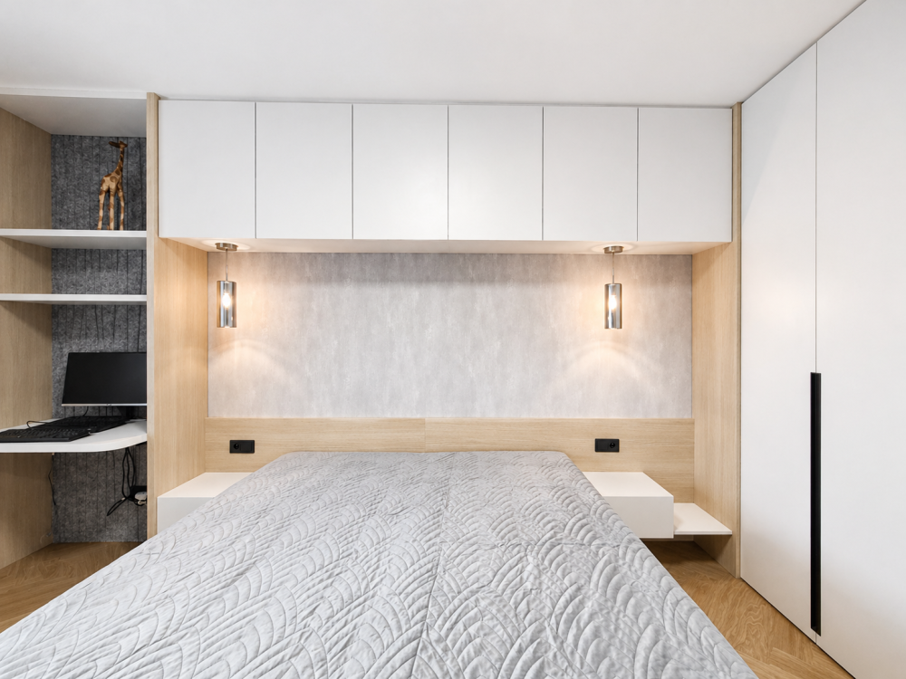 Spálňa na mieru so šatníkom a pracovným kútom